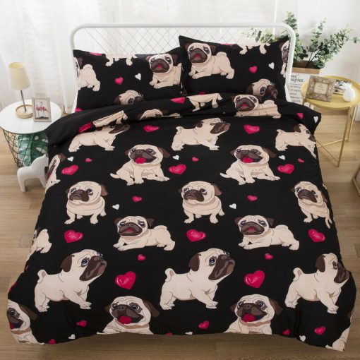Pug Dog Quilt Cover