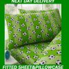 Boys Soccer Football Single Fitted Sheet Pillowcase