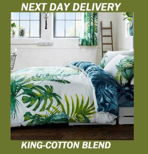 Palm Leaves Tree Tropics King Doona Cover Set Duvet Quilt