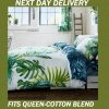 Palm Leaves Tree Tropics Fits Queen Doona Quilt Duvet Cover Set